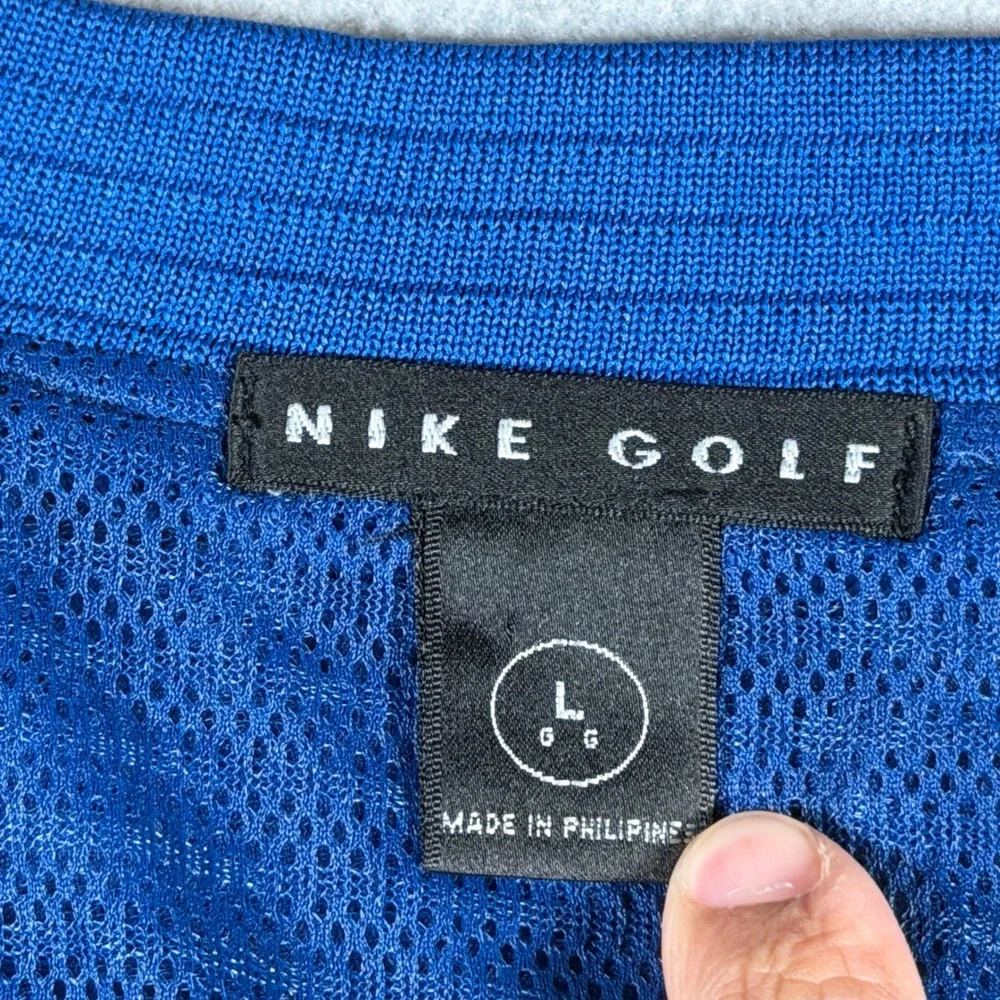 Vintage Nike Golf Mens Blue V-Neck Windbreaker‎ Pullover Jacket Large Y2K Sport